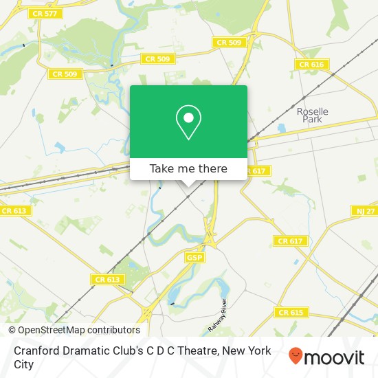 Cranford Dramatic Club's C D C Theatre map