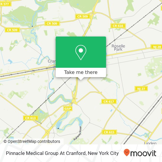 Pinnacle Medical Group At Cranford map