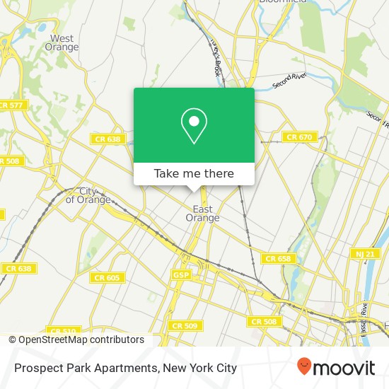 Mapa de Prospect Park Apartments