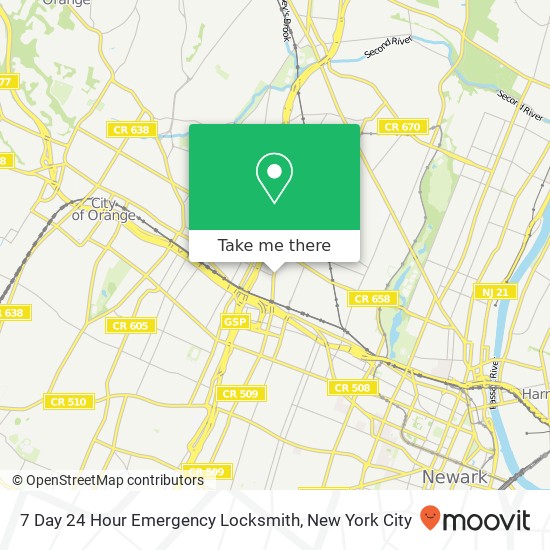 7 Day 24 Hour Emergency Locksmith map