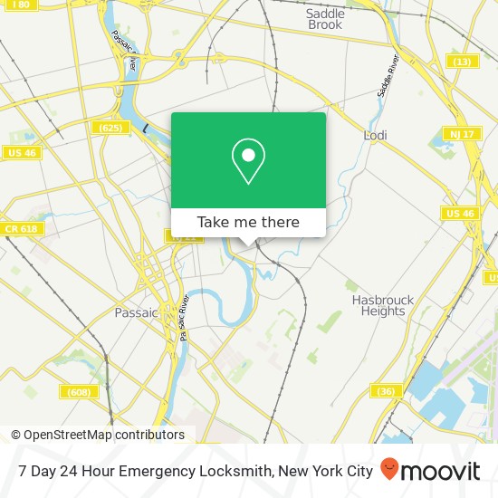 7 Day 24 Hour Emergency Locksmith map