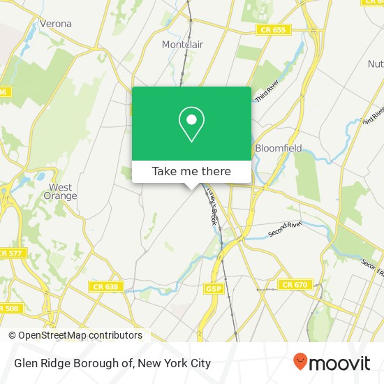 Mapa de Glen Ridge Borough of