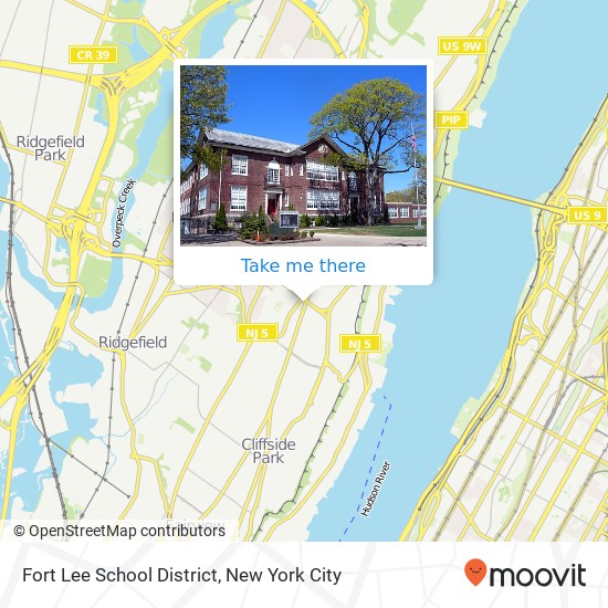 Fort Lee School District map