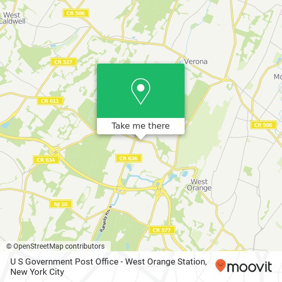 Mapa de U S Government Post Office - West Orange Station