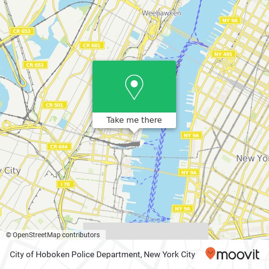 Mapa de City of Hoboken Police Department