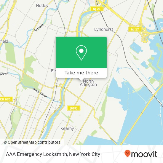 AAA Emergency Locksmith map