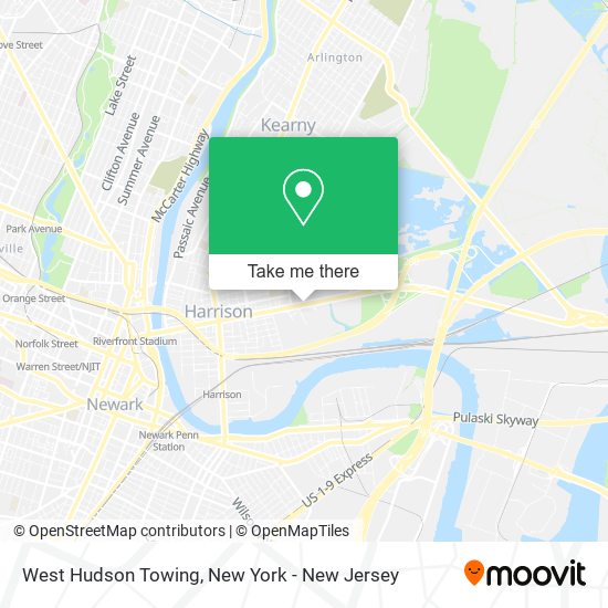 West Hudson Towing map