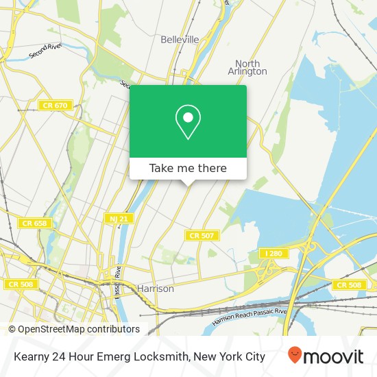 Mapa de Kearny 24 Hour Emerg Locksmith