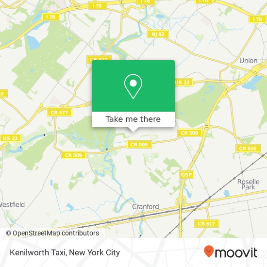 Mapa de Kenilworth Taxi