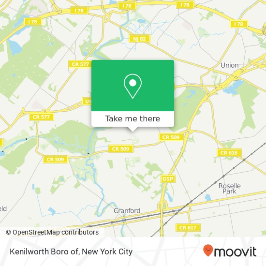 Mapa de Kenilworth Boro of