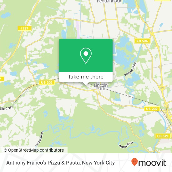Mapa de Anthony Franco's Pizza & Pasta