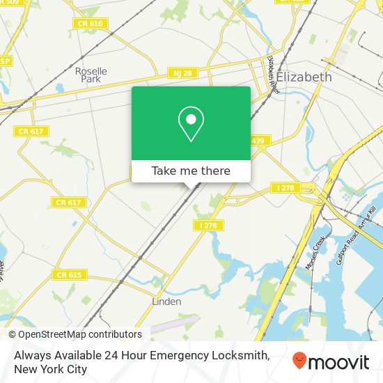 Always Available 24 Hour Emergency Locksmith map