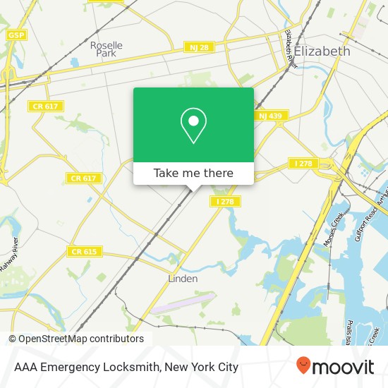 AAA Emergency Locksmith map