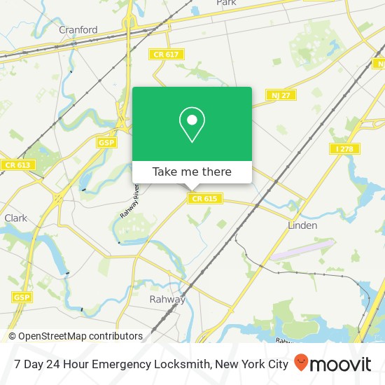 7 Day 24 Hour Emergency Locksmith map