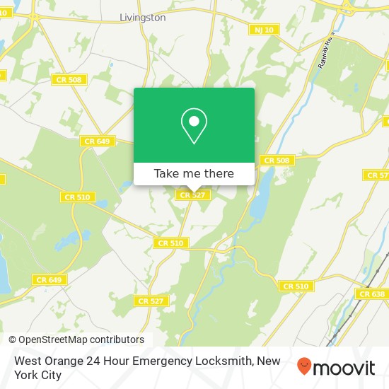 West Orange 24 Hour Emergency Locksmith map