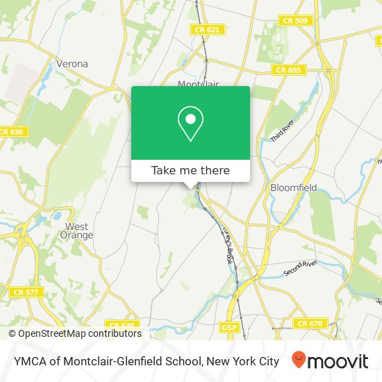 YMCA of Montclair-Glenfield School map