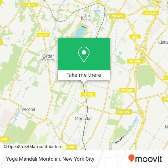 Mapa de Yoga Mandali Montclair