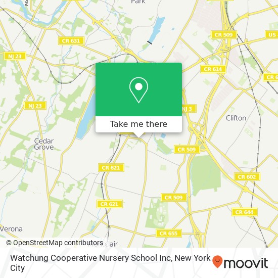 Mapa de Watchung Cooperative Nursery School Inc