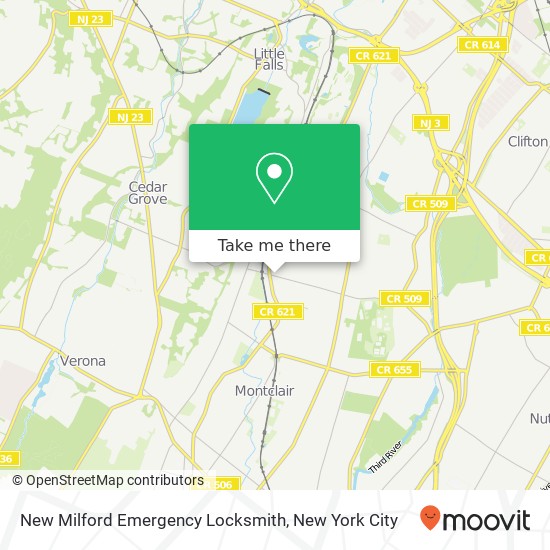 New Milford Emergency Locksmith map