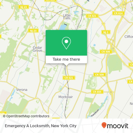 Mapa de Emergency A Locksmith