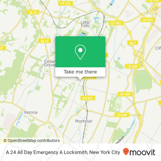 A 24 All Day Emergency A Locksmith map