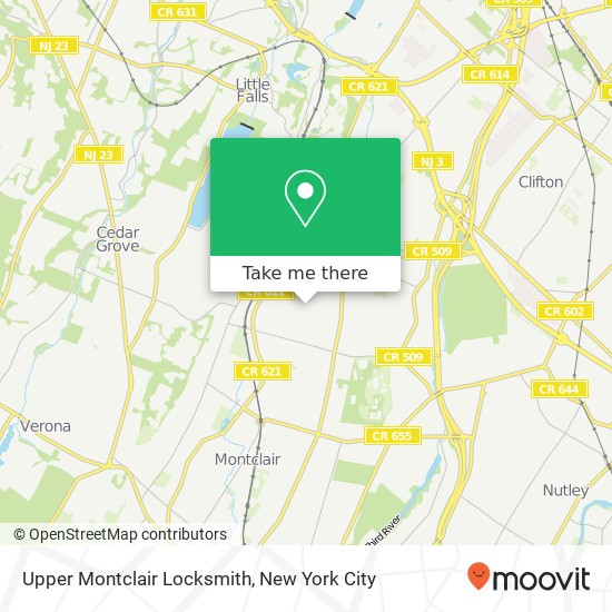 Mapa de Upper Montclair Locksmith