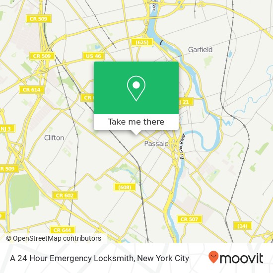 A 24 Hour Emergency Locksmith map