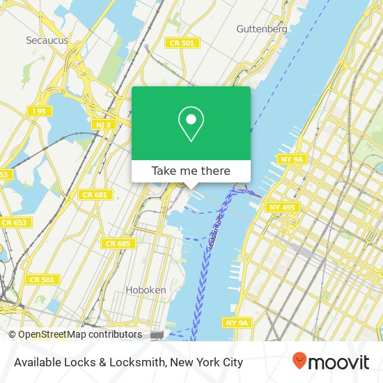 Mapa de Available Locks & Locksmith