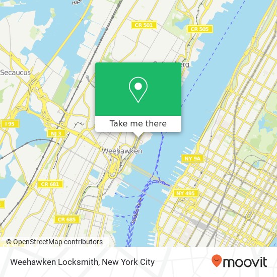 Mapa de Weehawken Locksmith