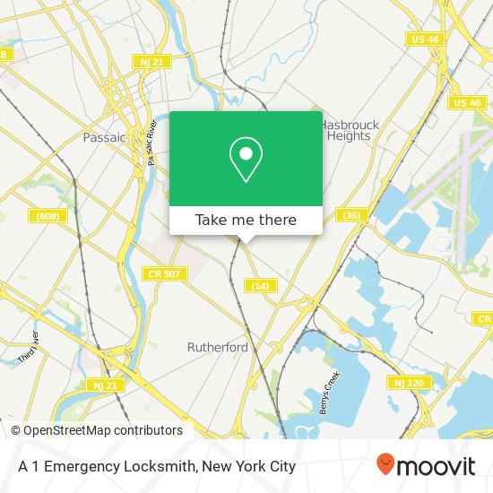 A 1 Emergency Locksmith map