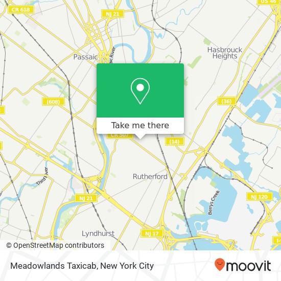 Meadowlands Taxicab map