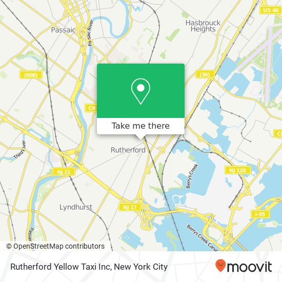 Rutherford Yellow Taxi Inc map