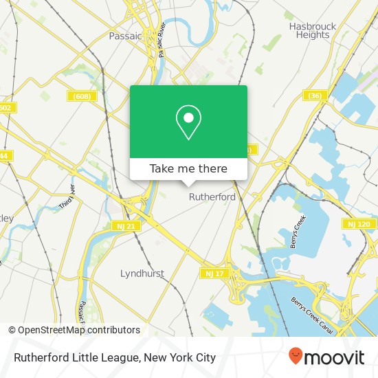 Rutherford Little League map