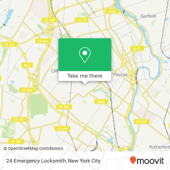 24 Emergency Locksmith map