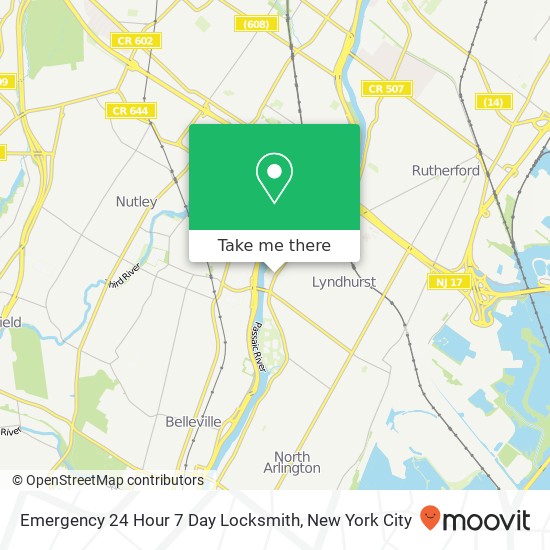 Emergency 24 Hour 7 Day Locksmith map