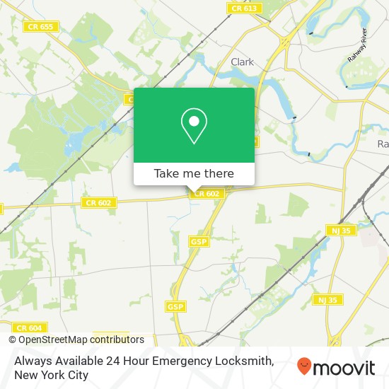 Always Available 24 Hour Emergency Locksmith map