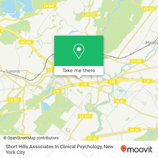 Short Hills Associates In Clinical Psychology map