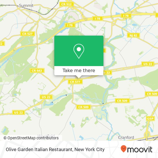 Mapa de Olive Garden Italian Restaurant