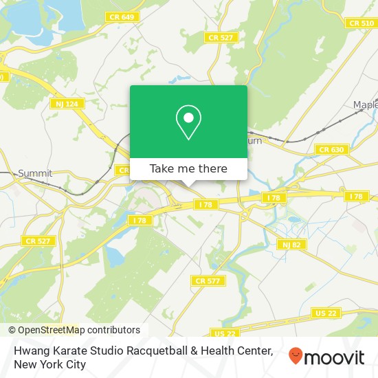 Hwang Karate Studio Racquetball & Health Center map