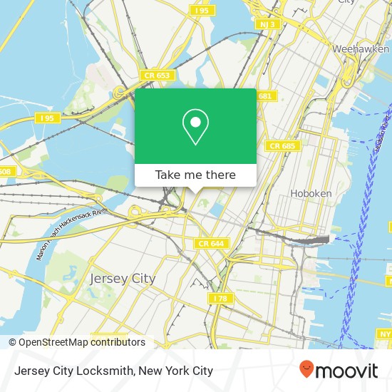 Mapa de Jersey City Locksmith