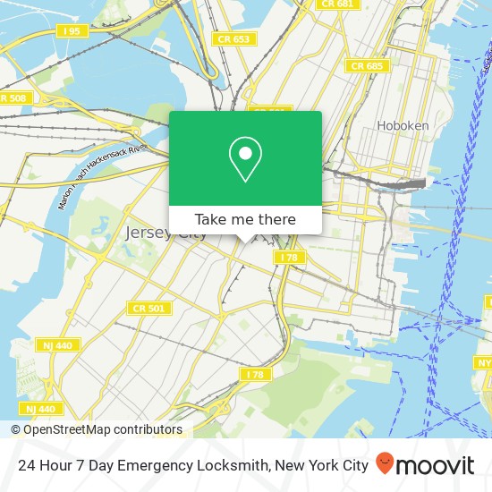 24 Hour 7 Day Emergency Locksmith map