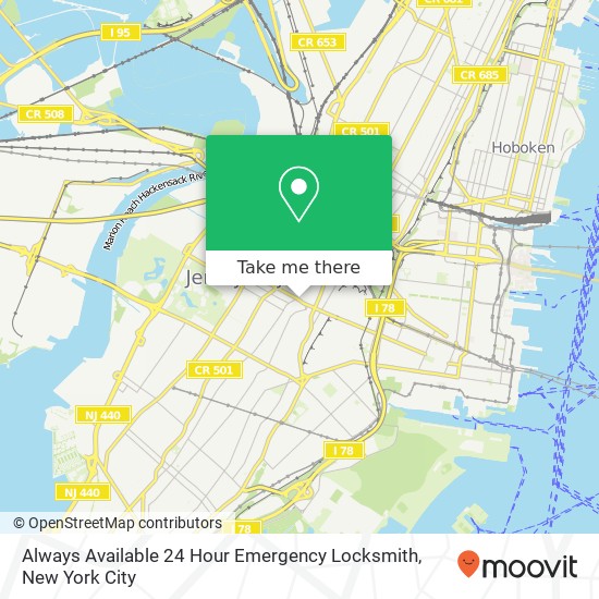 Always Available 24 Hour Emergency Locksmith map