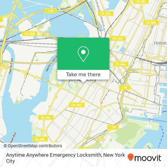 Mapa de Anytime Anywhere Emergency Locksmith