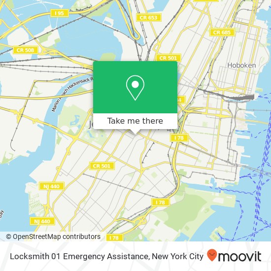 Locksmith 01 Emergency Assistance map
