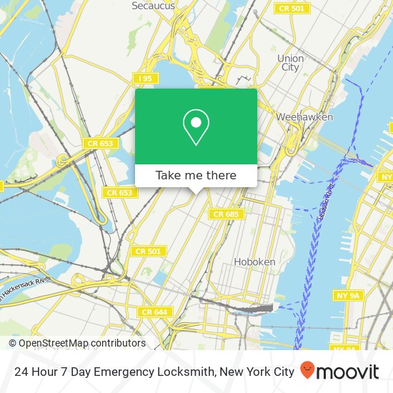 24 Hour 7 Day Emergency Locksmith map