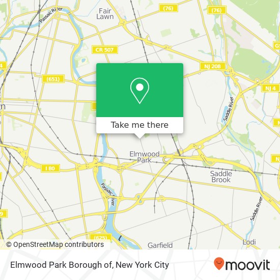 Elmwood Park Borough of map