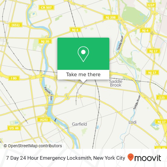 7 Day 24 Hour Emergency Locksmith map