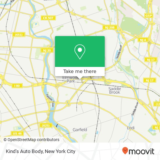 Kind's Auto Body map