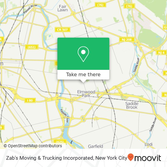 Zab's Moving & Trucking Incorporated map