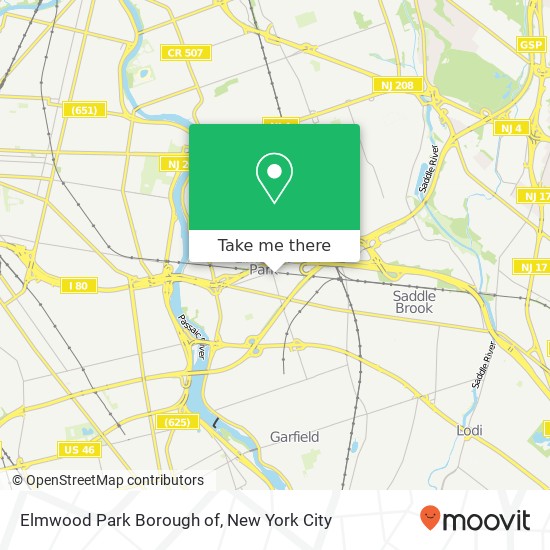 Mapa de Elmwood Park Borough of